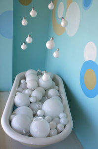 Designing with reuse - Nia Sayers Window Display - Bubble Tub