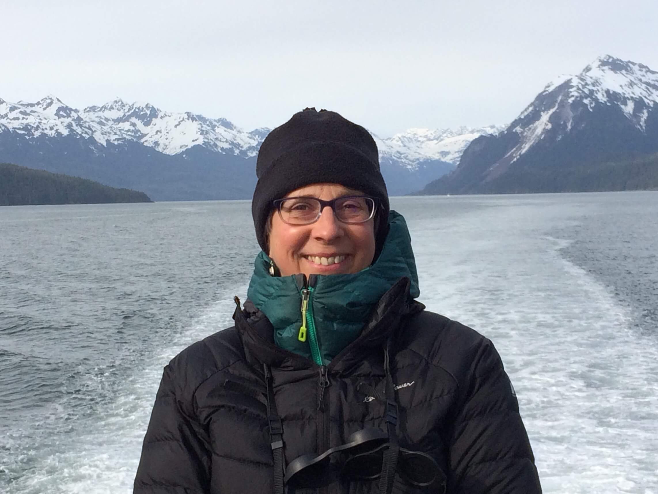 Retired Salvage Manager Marj Leone on vacation in Alaska